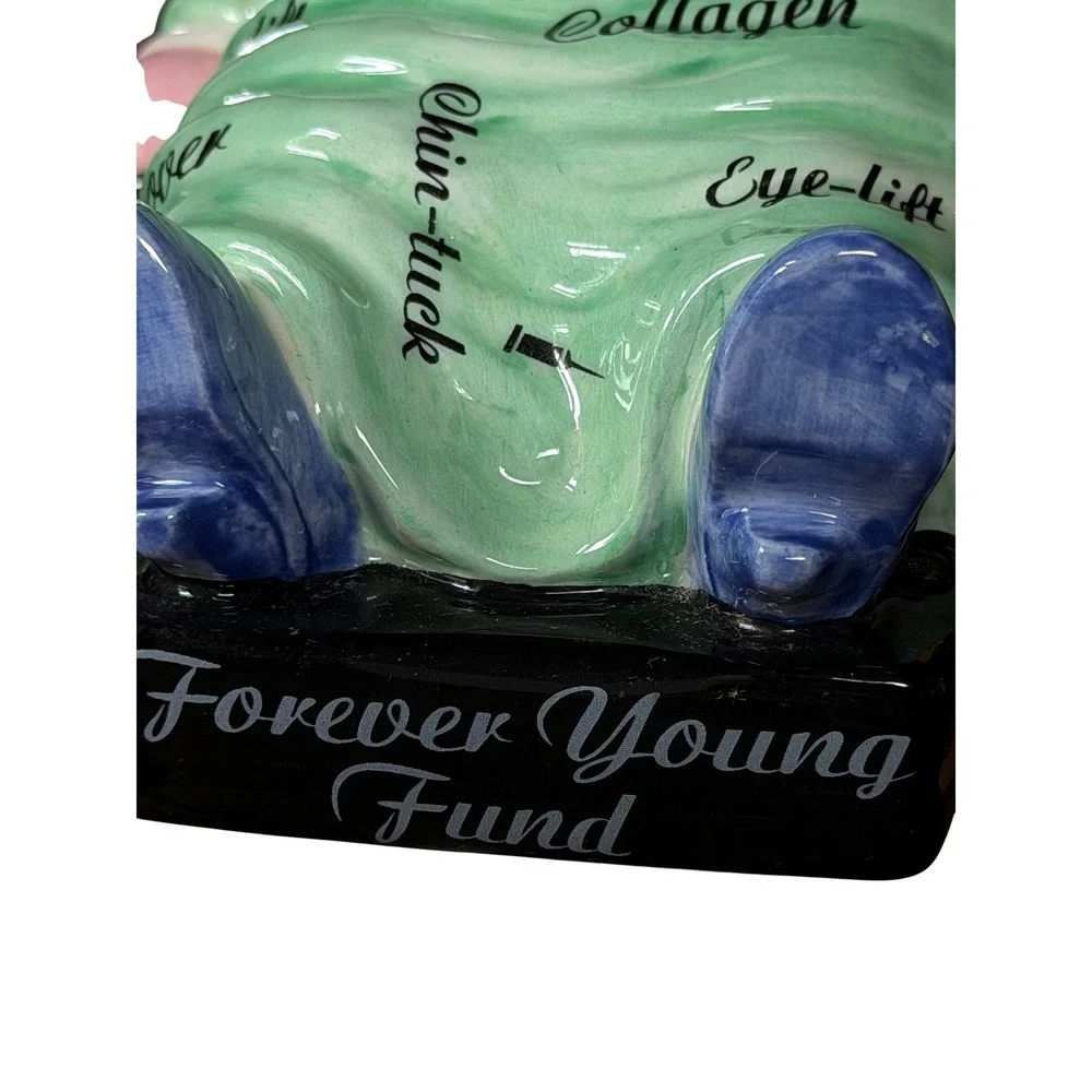 Mud Pie Forever Young Fund Piggy Bank Ceramic Plastic Surgery Spa Pig Decor